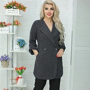 Пиджак Коста из трикотажа меланж с застёжкой на металлические