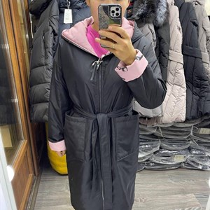 Двусторонняя куртка плащ Размеры 46 56 Расцветки чёрный