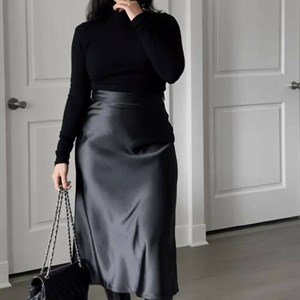 Юбки plus size миди из плотного японского шелка, размеры 48–54