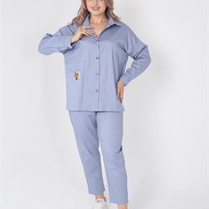 Двойка рубашка брюки Брюки на высокой посадке Сидит