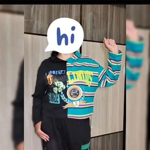 Модель SC6101 Комбинированный свитшот с капюшоном