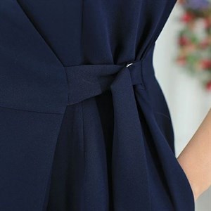 Офисное платье с запахом Василиса из ткани Барби на