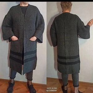 Модель 18099 Шерстяной кардиган толстой вязки Рукав