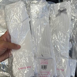Школьные гольфы оптом из чистого хлопка с украшениями — 12 пар в упаковке