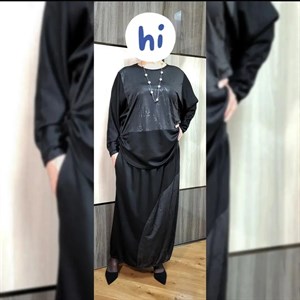 Модель 549 Элегантный комбинированный трикотаж экокожа