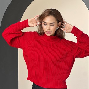  Красивый яркий красный цвет вязаныевещиоптом одеждаотпроизводителя