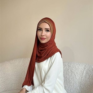 Готовый хиджаб со стразами Ткань Калифорния Девятка