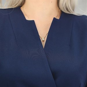 Офисное платье с запахом Василиса из ткани Барби на