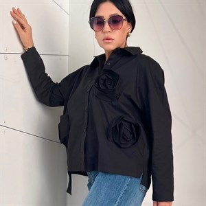 Италия Стильная черная рубашка ткань хлопок   Размеры