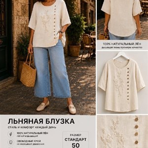 Льняные кофточки 🌿 свободная посадка — лёгкая повседневная одежда