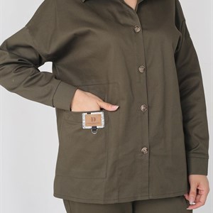 Двойка рубашка брюки Брюки на высокой посадке Сидит