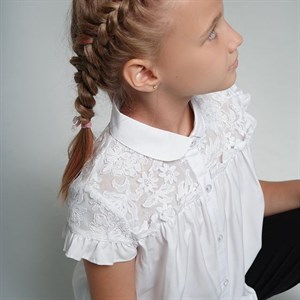 Безумно красивая школьная блузка Ткань шифон Модницы