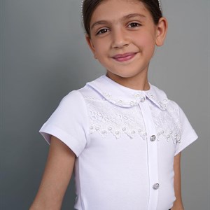  Трикотажная блузка в двух цветах айвори белая Количество