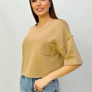 Новинка новинка Футболка кармашек Ткань трёх нитка