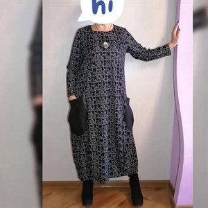 Модель 7100 1 Платье в стиле бохо карман из плащевой