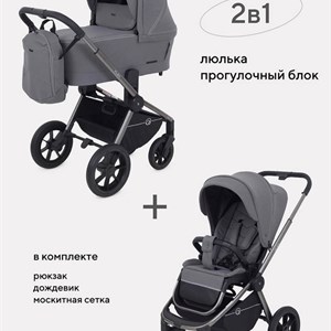 Коляска Rant Flex Pro 2 в 1 Grey | Универсальная модель для новорожденных