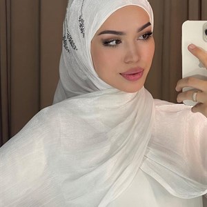 Органза шарф с пришитым боне Ручная вышивка Цена