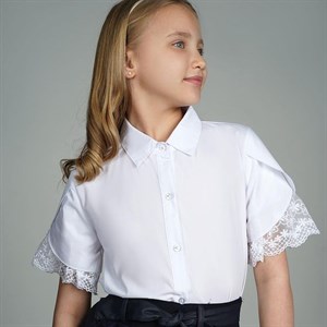 Шикарная блузка из шифона с нежным воротом имитация