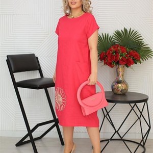 Нарядное платье ткань Белорусский лён размер 48 54