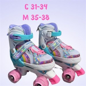 Детские роликовые коньки квады с мягким ботинком с