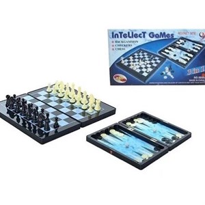 Магнитный набор 3 в 1 Шахматы шашки и нарды Магнитная