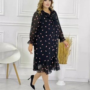 Чёрный с нежными лепестками одеждаотпроизводителя