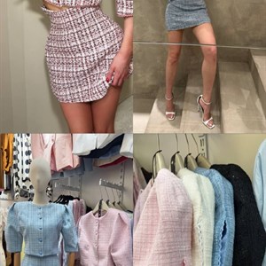 Стильная джинсовая двойка TALANTOVA collection: деним без окрашивания, тёмная и голубая, размеры 2S/2M