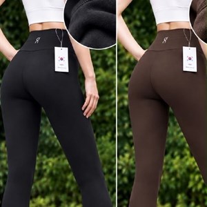 Тёплые лосины с начёсом женские — высокая посадка, размеры M–XL