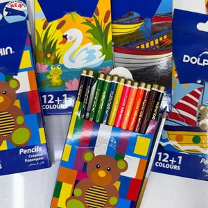Набор цветных карандашей DOLPHIN 12+1 - Идеальный выбор для маленьких художников