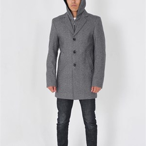 Полупальто мужское с капюшоном Осень Зима Весна Качество