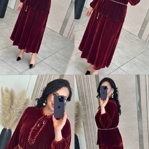Женская двойка из мягкого дубайского бархата, размеры 48–54
