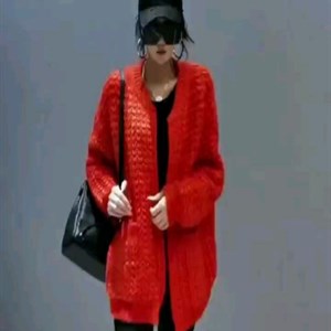 Модель 8666 Крупная вязка из шерстяной пряжи объемный