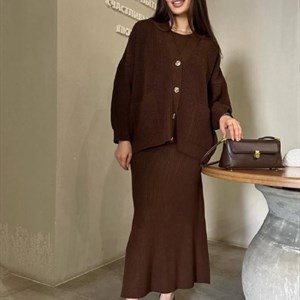 Женский костюм с объемным кардиганом и платьем из Гуанчжоу