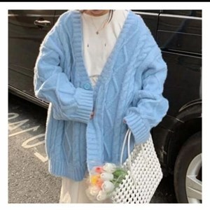 Модель 7634 Джемпер Толстая пряжа крупная вязка ромбы