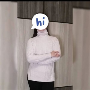 Модель 7069 Шерстяной свитер в трёх цветах молочный