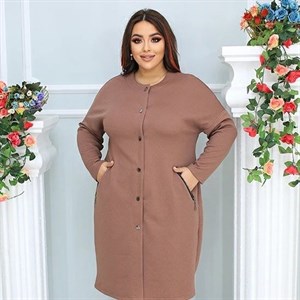 Длинный свободный пиджак Рита из трикотажа фукра на