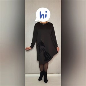 Модель 578 Платье туника из трикотажа с велюровым