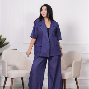 НОВИНКИ  Двойка жакет кюлоты размеры 48 54 ткань Джинса