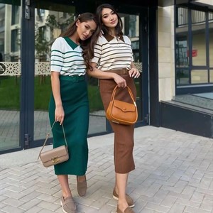 Изящная и простая юбка лапша французской длины в самых